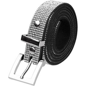 Women's Rhinestone Belts Bling Shiny Soft Waistband for Party Jeans Dresses