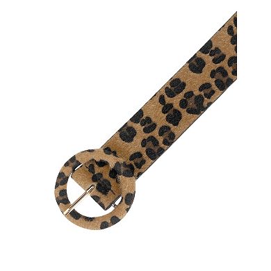 Women's Leopard Printed Retro Belts Wide Waistband for Jeans Pants