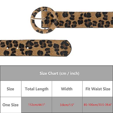 Women's Leopard Printed Retro Belts Wide Waistband for Jeans Pants