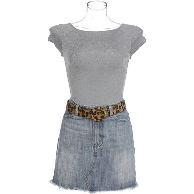 Women's Leopard Printed Retro Belts Wide Waistband for Jeans Pants