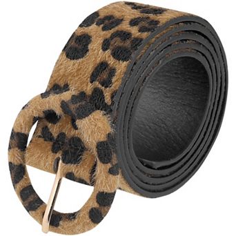 Women's Leopard Printed Retro Belts Wide Waistband for Jeans Pants
