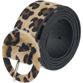Women's Leopard Printed Retro Belts Wide Waistband for Jeans Pants