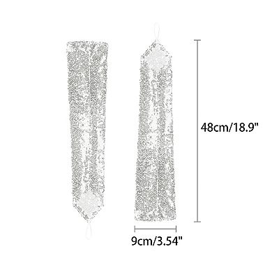 Women's Sequins Fingerless Arm Sleeves Shiny Gloves for Costume Vintage Party