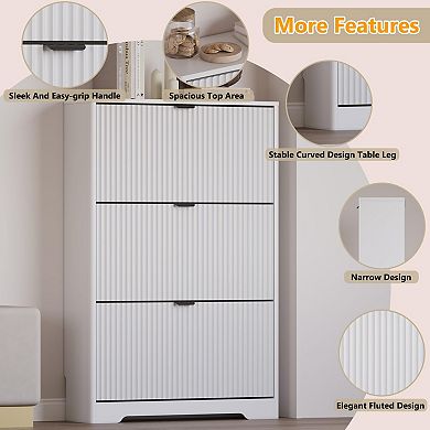 3-Drawer Flip Shoe Cabinet: Space-Saving, Stylish, and Adjustable