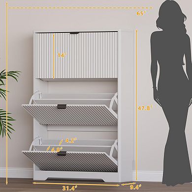 3-Drawer Flip Shoe Cabinet: Space-Saving, Stylish, and Adjustable