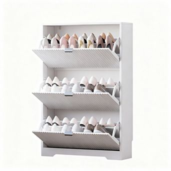 3-Drawer Flip Shoe Cabinet: Space-Saving, Stylish, and Adjustable