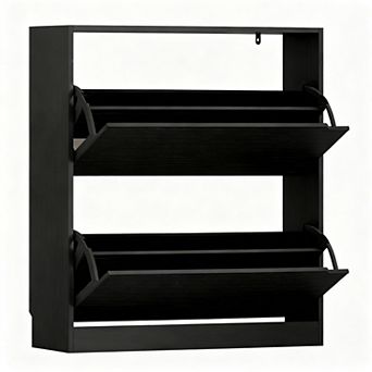 2-Drawer Flip Shoe Cabinet for Entryway: Slim, Space-Saving, Adjustable Storage
