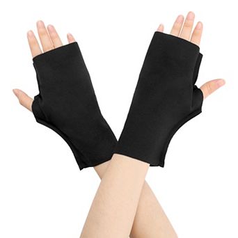 Women's Fingerless Fleece Gloves Warm Wrist Cover Short Arm Warmers