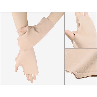 Women's Fingerless Fleece Gloves Warm Wrist Cover Short Arm Warmers