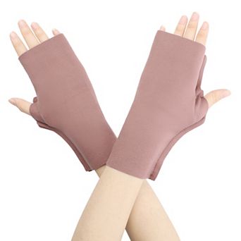 Women's Fingerless Fleece Gloves Warm Wrist Cover Short Arm Warmers