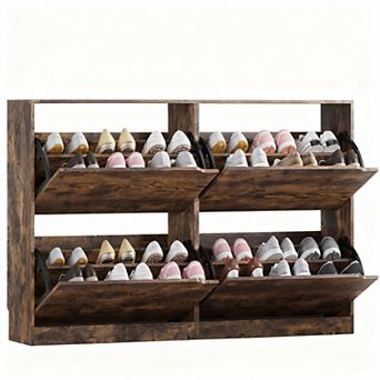 4-Drawer Slim Shoe Cabinet for Entryways: Adjustable Panels, Durable, Easy Assembly