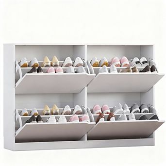 4-Drawer Slim Shoe Cabinet for Entryways: Adjustable Panels, Durable, Easy Assembly