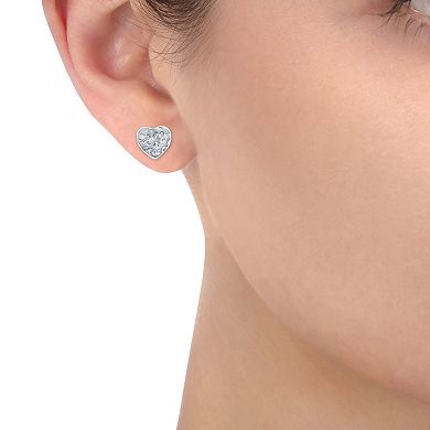 Textured Heart Stud Earrings