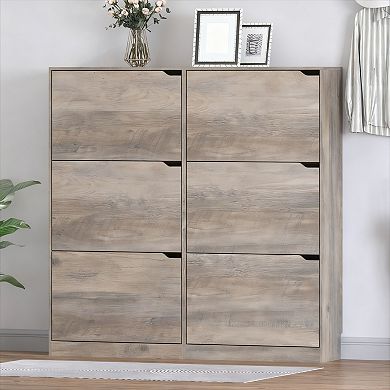 6-Drawer Flip Shoe Cabinet for Entryway: Space-Saving, Adjustable, Durable