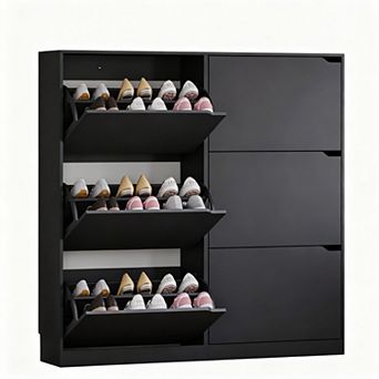 6-Drawer Flip Shoe Cabinet for Entryway: Space-Saving, Adjustable, Durable