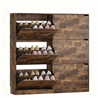 6-Drawer Flip Shoe Cabinet for Entryway: Space-Saving, Adjustable, Durable
