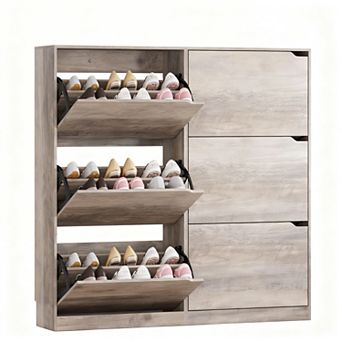 6-Drawer Flip Shoe Cabinet for Entryway: Space-Saving, Adjustable, Durable
