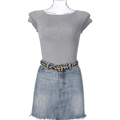 Women's Leopard Printed Retro Belts Waistband for Jeans Dresses