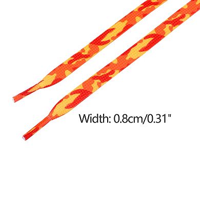 Women's Thin Flat Contrast Color 0.3'' Wide Camouflage Laces 1 Pair 47.2"