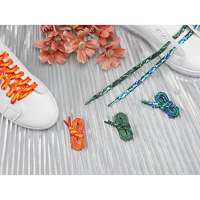 Women's Thin Flat Contrast Color 0.3'' Wide Camouflage Laces 1 Pair 47.2"