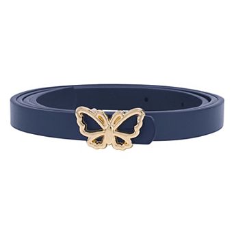 Women's Reversible Belts Extra Skinny Thin Belt Butterfly Waistband for Dress