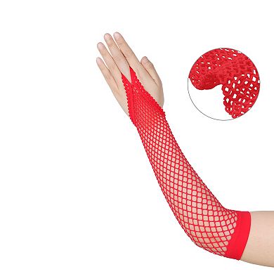 Women's Fishnet Glove Lace Gloves with Finger Loop for Party Cosplay