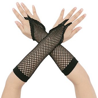 Women's Fishnet Glove Lace Gloves with Finger Loop for Party Cosplay