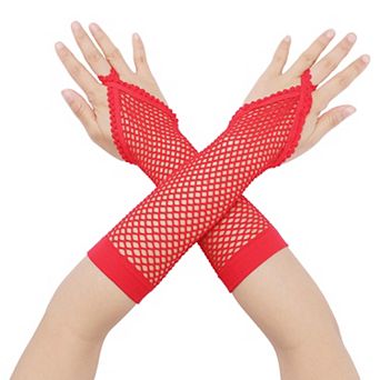 Women's Fishnet Glove Lace Gloves with Finger Loop for Party Cosplay