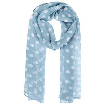 Women's Retro Polka Dots Chiffon Scarf Soft Sheer Long Head Wrap Shawl Scarves for All Season