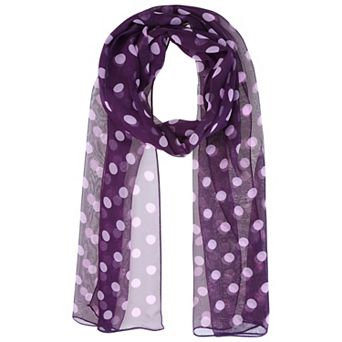 Women's Retro Polka Dots Chiffon Scarf Soft Sheer Long Head Wrap Shawl Scarves for All Season