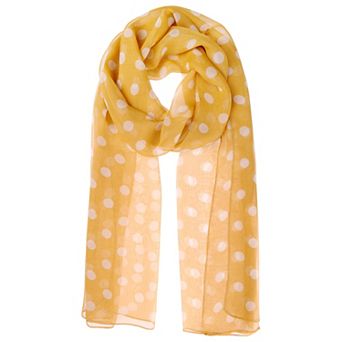 Women's Retro Polka Dots Chiffon Scarf Soft Sheer Long Head Wrap Shawl Scarves for All Season
