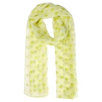 Women's Retro Polka Dots Chiffon Scarf Soft Sheer Long Head Wrap Shawl Scarves for All Season
