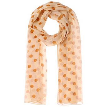 Women's Retro Polka Dots Chiffon Scarf Soft Sheer Long Head Wrap Shawl Scarves for All Season