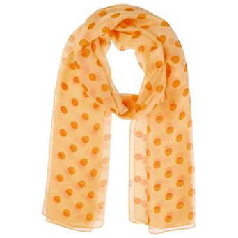 Women's Retro Polka Dots Chiffon Scarf Soft Sheer Long Head Wrap Shawl Scarves for All Season