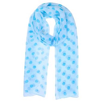Women's Retro Polka Dots Chiffon Scarf Soft Sheer Long Head Wrap Shawl Scarves for All Season