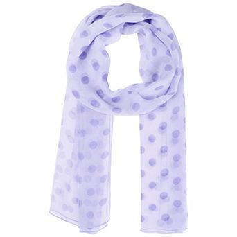 Women's Retro Polka Dots Chiffon Scarf Soft Sheer Long Head Wrap Shawl Scarves for All Season