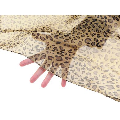 Women's Leopard Printed Chiffon Scarves Long Lightweight Soft Sheer Neck Scarf