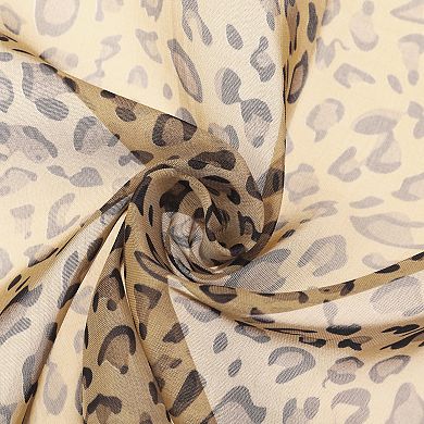 Women's Leopard Printed Chiffon Scarves Long Lightweight Soft Sheer Neck Scarf