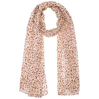 Women's Leopard Printed Chiffon Scarves Long Lightweight Soft Sheer Neck Scarf