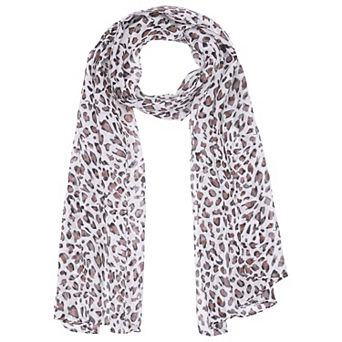 Women's Leopard Printed Chiffon Scarves Long Lightweight Soft Sheer Neck Scarf