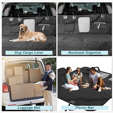 Dog Car Seat Cover for Back Seat, 7-layer Design, Waterproof Hammock, with Mesh Window Pockets