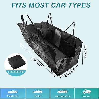 Dog Car Seat Cover for Back Seat, 7-layer Design, Waterproof Hammock, with Mesh Window Pockets