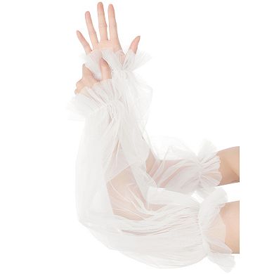 Women's Tulle Transparent Thin Sheer Large Lantern Sleeve for Prom Wedding