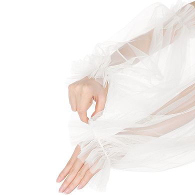 Women's Tulle Transparent Thin Sheer Large Lantern Sleeve for Prom Wedding