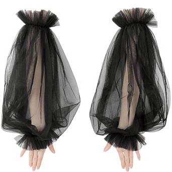 Women's Tulle Transparent Thin Sheer Large Lantern Sleeve for Prom Wedding
