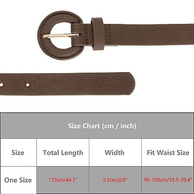 Women's Textured Belts Causal Waistband with Round Buckle for Jeans Dresses