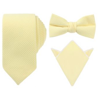 Men's Pocket Square Set Necktie Thick Pre-Tied Bow Ties Sets for Party