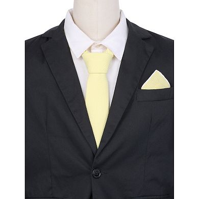 Men's Pocket Square Set Necktie Thick Pre-Tied Bow Ties Sets for Party