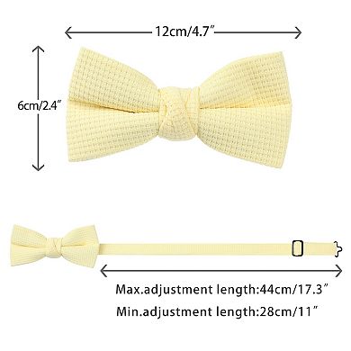 Men's Pocket Square Set Necktie Thick Pre-Tied Bow Ties Sets for Party
