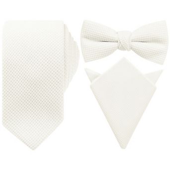 Men's Pocket Square Set Necktie Thick Pre-Tied Bow Ties Sets for Party